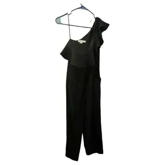 BCBGeneration Black One-Shoulder Ruffle Jumpsuit One-Piece - Picture 1 of 7